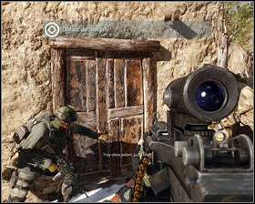 Wait for the others in front of the wooden door [1] [2] and move inside - Belly of the Beast - p. 1 - Walkthrough - Medal of Honor - Game Guide and Walkthrough