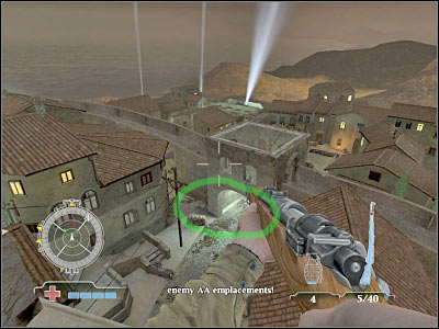 Sooner or later, you will have to decide where to go next - Destroy Hill Houses AA Gun - part 1 - Operation Husky - Medal of Honor: Airborne - Game Guide and Walkthrough