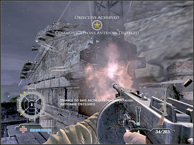 1 - Disable Communications Antenna - part 2 - Operation Avalanche - Medal of Honor: Airborne - Game Guide and Walkthrough