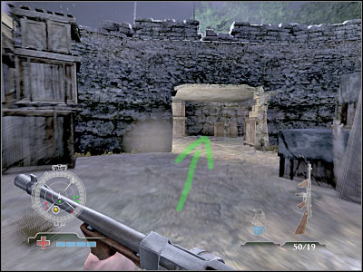 I wouldn't recommend leaning out here, because you would only waste a lot of time trying to hit someone - Defeat Enemy Ambush - Operation Avalanche - Medal of Honor: Airborne - Game Guide and Walkthrough