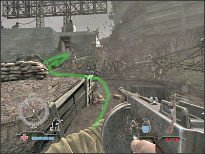 BEFORE you decide to enter this building, you will have to eliminate the second gunner - Destroy Radar Antenna Relay - part 2 - Operation Neptune - Medal of Honor: Airborne - Game Guide and Walkthrough