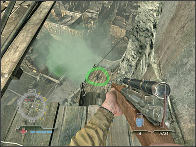 You should be able to locate a large entrance here - Disable Ammunition Lift Controls - part 1 - Operation Der Flakturm - Medal of Honor: Airborne - Game Guide and Walkthrough