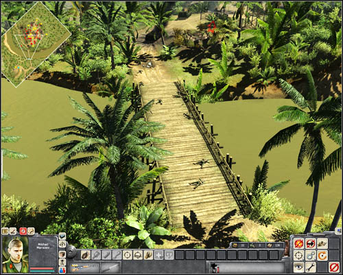 After cleaning the outskirts of the base crawl over the bridge with all of your people - Mission 1: Until the trouble troubles you - p. 2 - North Vietnamese - Men of War: Vietnam - Game Guide and Walkthrough