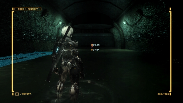 At the beginning of the tunnel, you will find a Gekko Mimic. - R-02 Research Facility - The Main Campaign - walkthrough - Metal Gear Rising: Revengeance - Game Guide and Walkthrough