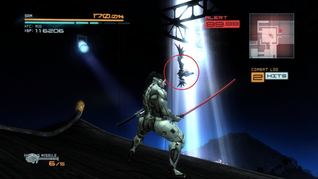 A Slider that drops an Endurance Plus after dying. - Boss - Metal Gear Ray - DLC - Jetstream Sam - walkthrough - Metal Gear Rising: Revengeance - Game Guide and Walkthrough