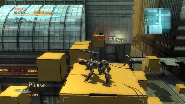 The location of an Endurance Plus. - VR Training - Platforming - DLC - Blade Wolf - walkthrough - Metal Gear Rising: Revengeance - Game Guide and Walkthrough