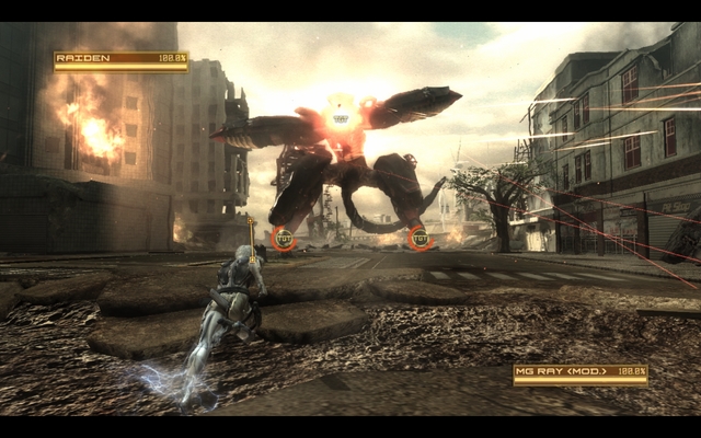 To dodge plasma beams run in angles. - Metal Gear Ray - Bosses - Metal Gear Rising: Revengeance - Game Guide and Walkthrough