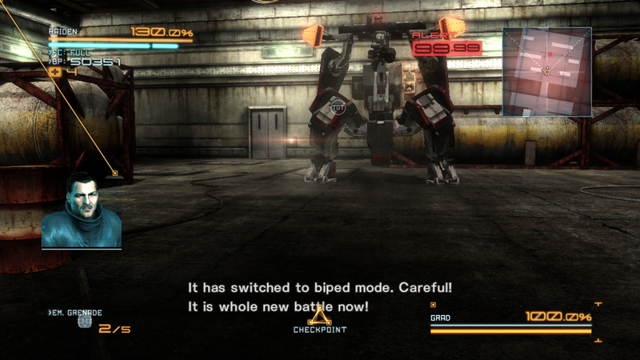 An annoying enemy that is standing in the only passage. - GRAD - Bosses - Metal Gear Rising: Revengeance - Game Guide and Walkthrough