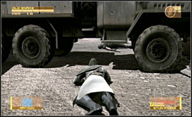 You start nearby two trucks - Prologue - Walkthrough - Metal Gear Solid 4: Guns of the Patriots - Game Guide and Walkthrough