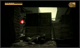 Cautiously search the room [A] and the bodies you find inside - Ground Zero - First Act - Middle East - Metal Gear Solid 4: Guns of the Patriots - Game Guide and Walkthrough