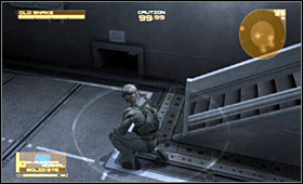 A few steps away crouch and wait for the another patrol to pass by - Ship Bow - Fifth Act - Outer Haven - Metal Gear Solid 4: Guns of the Patriots - Game Guide and Walkthrough