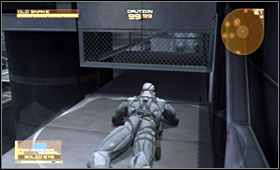 After the corner get into the ventilation shaft - Ship Bow - Fifth Act - Outer Haven - Metal Gear Solid 4: Guns of the Patriots - Game Guide and Walkthrough