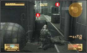 Get to the spot when you have taken down the soldiers with the sniper rifle - Ship Bow - Fifth Act - Outer Haven - Metal Gear Solid 4: Guns of the Patriots - Game Guide and Walkthrough