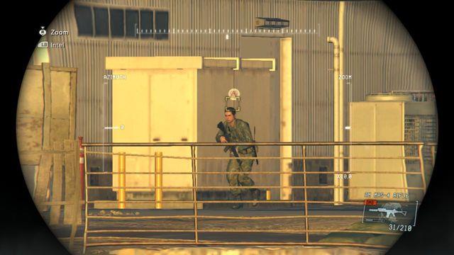 Use the binoculars to locate your target - Classified Intel Acquisition - Side Ops and Extra Ops - Metal Gear Solid V: Ground Zeroes - Game Guide and Walkthrough