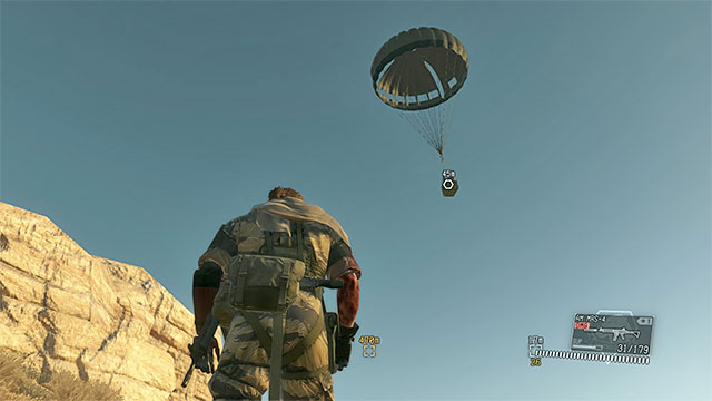The supplies will reach the place you selected in slightly more than dozen of seconds - Calling supply drops - Exploring the games world - Metal Gear Solid V: The Phantom Pain - Game Guide and Walkthrough