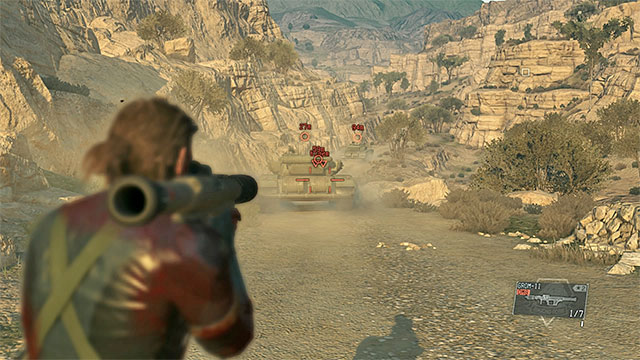 Fire at the enemy tanks from safe positions - Types of enemy vehicles - Direct confrontations - Metal Gear Solid V: The Phantom Pain - Game Guide and Walkthrough