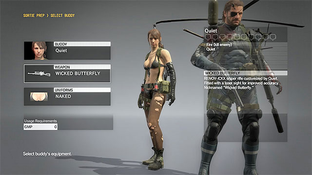 You may choose your buddy (and his or her equipment) at the beginning of every mission - Buddies - Metal Gear Solid V: The Phantom Pain - Game Guide and Walkthrough
