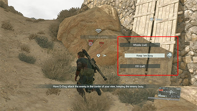 You can give orders to your buddy from the expandable menu - Buddies - Metal Gear Solid V: The Phantom Pain - Game Guide and Walkthrough