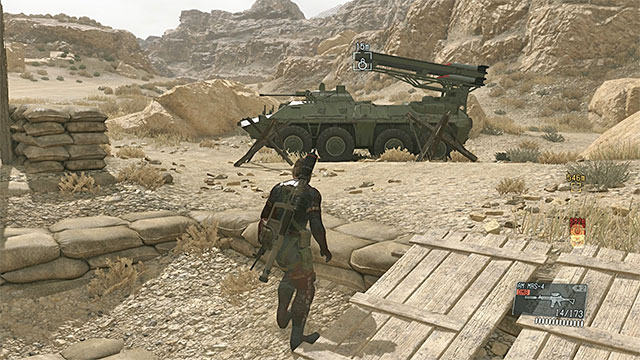 The location of the armored vehicle. - Eliminating the colonel and the tanks from the convoy - Mission 8 - Occupation Forces - Metal Gear Solid V: The Phantom Pain - Game Guide and Walkthrough