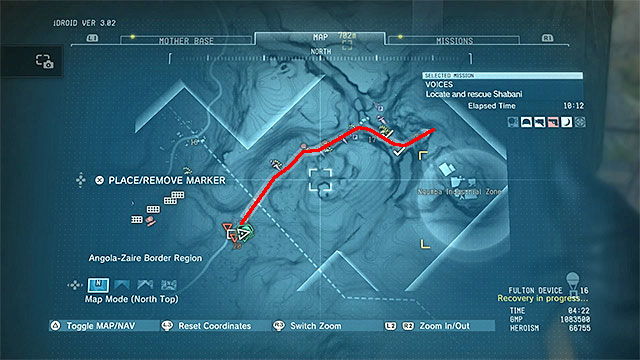 When you reach guard post number 20, you have to turn north-west - Reaching Ngumba Industrial Zone - Mission 20 - Voices - Metal Gear Solid V: The Phantom Pain - Game Guide and Walkthrough