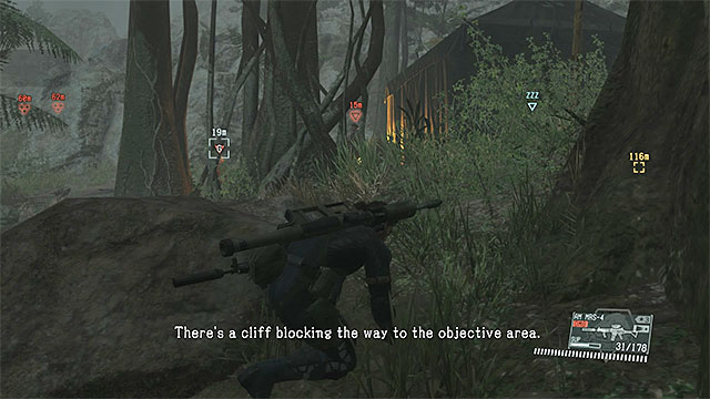 When following the driver, you cannot be seen, so stay away from all the enemies or lay on the ground and crawl past them - Remaining Voices secondary mission objectives - Mission 20 - Voices - Metal Gear Solid V: The Phantom Pain - Game Guide and Walkthrough