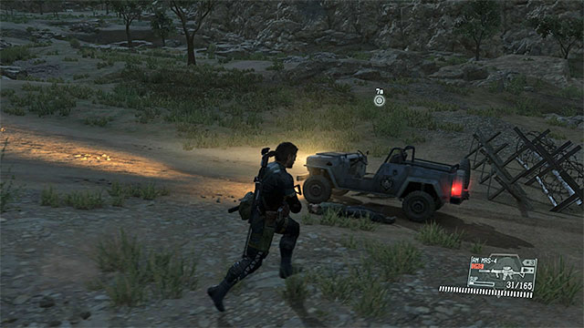 The first jeep to fulton is the one that the enemies plan on using to transport the female engineer - Remaining Close Contact secondary mission objectives - Mission 24 - Close Contact - Metal Gear Solid V: The Phantom Pain - Game Guide and Walkthrough