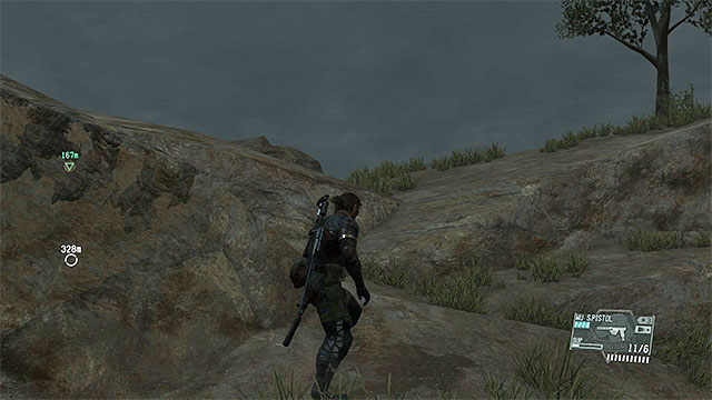 Climb over the rocks - Remaining Aim True, Ye Vengeful secondary mission objectives - Mission 25 - Aim True, Ye Vengeful - Metal Gear Solid V: The Phantom Pain - Game Guide and Walkthrough