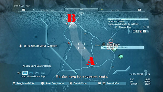 After securing the area around the tent, you can look for the Intel File (picture number 1) - Locating the trafficker - Mission 26 - Hunting Down - Metal Gear Solid V: The Phantom Pain - Game Guide and Walkthrough