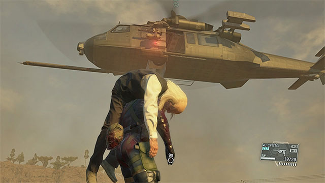 Take Code Talker to the helicopter. - How to defeat the Skulls unit in the airport? - Mission 29 - Metallic Archaea - Metal Gear Solid V: The Phantom Pain - Game Guide and Walkthrough