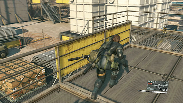 Dont rush to the helicopter landing pad, but instead choose the stairs located on the left side. - Remaining Skull Face secondary mission objectives - Mission 30 - Skull Face - Metal Gear Solid V: The Phantom Pain - Game Guide and Walkthrough