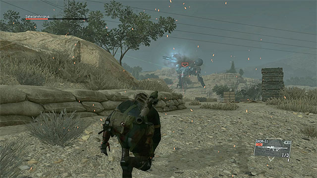 Laser attacks of the mech are extremely dangerous. - List of Sahelanthropus attacks - How to defeat Sahelanthropus (the final boss of chapter 1)? - Metal Gear Solid V: The Phantom Pain - Game Guide and Walkthrough