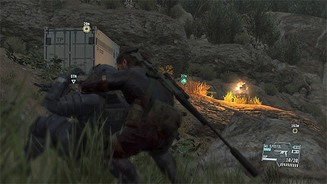 Eliminate the enemies around the containers - Finding and extracting the two containers - Mission 35 - Cursed Legacy - Metal Gear Solid V: The Phantom Pain - Game Guide and Walkthrough
