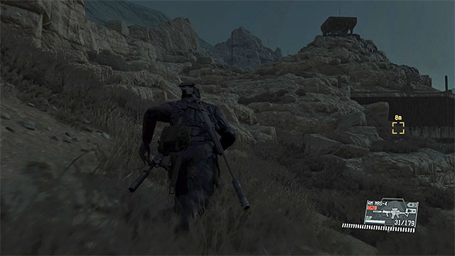 Just like before, climb the rocks Westwards of the barracks - Mission 39 - [Total Stealth] Over the Fence - Metal Gear Solid V: The Phantom Pain - Game Guide and Walkthrough