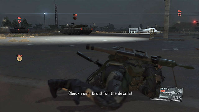The destination of all the APCs and tanks is the airports main is the main apron area - Eliminating armored vehicles and tanks - Mission 41 - Proxy War Without End - Metal Gear Solid V: The Phantom Pain - Game Guide and Walkthrough