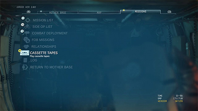 Listen to the tapes. - Unlocking mission 46 (Truth: The Man Who Sold the World) - Metal Gear Solid V: The Phantom Pain - Game Guide and Walkthrough