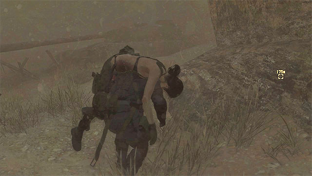 Stay close to rocks on the right - Escaping with Quiet from the palace - Mission 45 - A Quiet Exit - Metal Gear Solid V: The Phantom Pain - Game Guide and Walkthrough