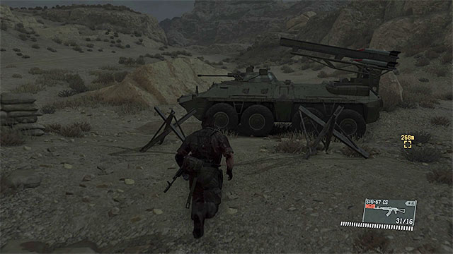 The best place to start the mission is to the east of Qarya Sakhra Ee - Mission 49 - [Subsistence] Occupation Forces - Metal Gear Solid V: The Phantom Pain - Game Guide and Walkthrough