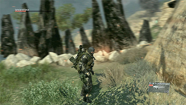 Avoid contact with stone spires. - How to win with Sahelanthropus in the Extreme mode? - Mission 50 - [Extreme] Sahelanthropus - Metal Gear Solid V: The Phantom Pain - Game Guide and Walkthrough
