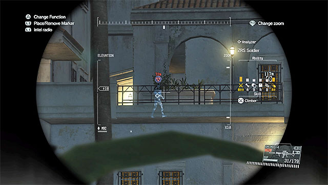 Highly-Skilled Soldier is busy patrolling the balconies above - Side-Ops missions walkthroughs (21-30) - Side-Ops - Metal Gear Solid V: The Phantom Pain - Game Guide and Walkthrough