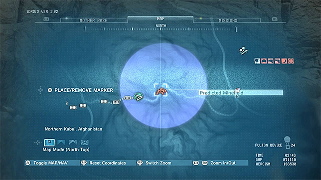 Description: The minefield is located in the place shown in the picture above - Side-Ops missions walkthroughs (81-90) - Side-Ops - Metal Gear Solid V: The Phantom Pain - Game Guide and Walkthrough