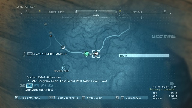 The location of the diamond - Diamonds in Spugmay Keep (Afghanistan) - Rough Diamonds - Metal Gear Solid V: The Phantom Pain - Game Guide and Walkthrough