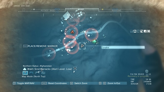 The diamonds location. - Diamonds in Wakh Sind Barracks (Afghanistan) - Rough Diamonds - Metal Gear Solid V: The Phantom Pain - Game Guide and Walkthrough