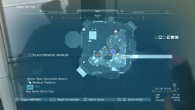Location of the diamond. - Diamonds in the Mother Base - Rough Diamonds - Metal Gear Solid V: The Phantom Pain - Game Guide and Walkthrough