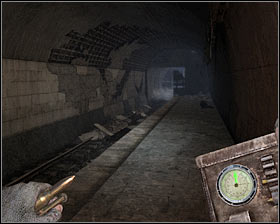 Continue moving forward until you've reached the left tunnel (the one where you've started the mission) - Walkthrough - Cursed* - Chapter 3 - Metro 2033 - Game Guide and Walkthrough