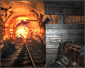 You must keep pushing forward until you come across a collapsed section of the tunnel - Walkthrough - Cursed* - Chapter 3 - Metro 2033 - Game Guide and Walkthrough