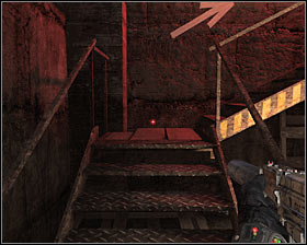 Wait for the soldier mentioned above to walk past you #1 and then proceed towards the left corridor - Walkthrough - Front Line* - Chapter 4 - Metro 2033 - Game Guide and Walkthrough