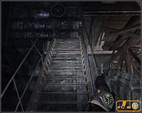 Keep going straight and make sure to use a flashlight or nightvision goggles so you won't fall through one of the holes - Walkthrough - Front Line* - Chapter 4 - Metro 2033 - Game Guide and Walkthrough