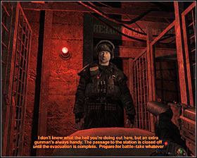 Walkthrough: Head forward and ignore the cans, because you won't have to avoid them - Walkthrough - Defense* - Chapter 4 - Metro 2033 - Game Guide and Walkthrough