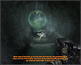 Don't be frightened when you see a monster, because you won't be attacked here - Walkthrough - Child* - Chapter 4 - Metro 2033 - Game Guide and Walkthrough