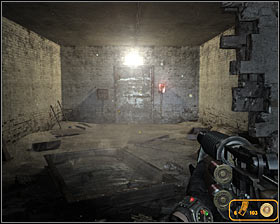 If you want to leave this area quickly (without fighting the monster) or if you've already explored the cave you'll have to drop down to a metal balcony (the one with a dead soldier) and choose a small tunnel located to your right #1 - Walkthrough - Cave - Chapter 6 - Metro 2033 - Game Guide and Walkthrough